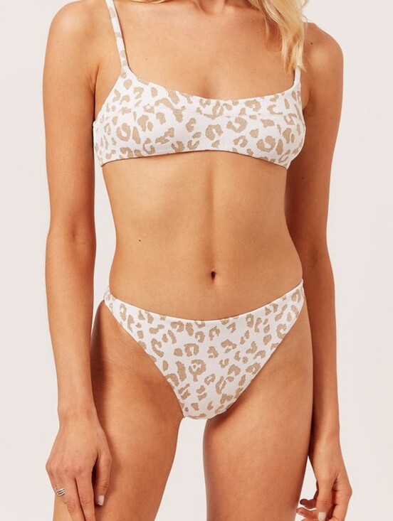 SOLID & STRIPED Other - Solid & Striped Sparkly Gold Leopard Print Bikini Set Size Small